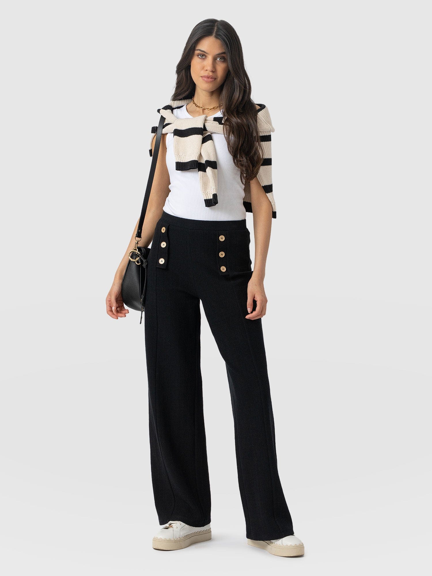 Chelsea Pant - Black Textured - Women's Pants | Saint + Sofia® USA